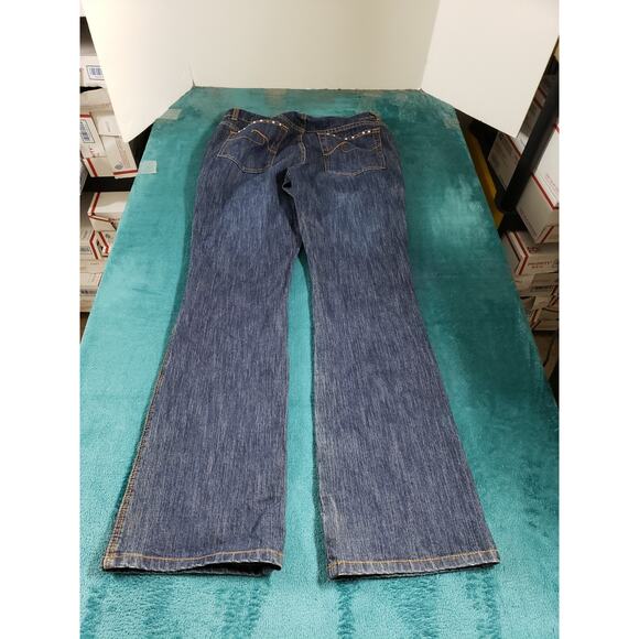 Chicos Jeans 0 US Size 4 Womens Blue Rhinestone Trim Stretch Mid Rise Bootcut - Picture 9 of 11